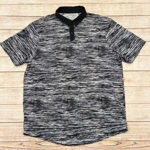 Under Armour Iso Chill Polo Shirt‎ Men's Large Black White Golf Athletic